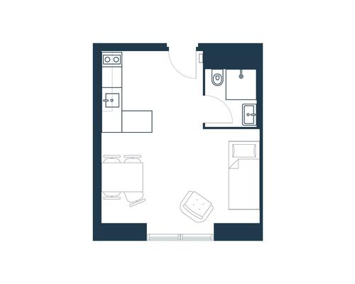 1 værelses lejlighed på Trekroner Centervej i Roskilde udlejes