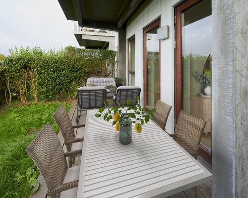 Eftertragtet 3-værelses lejlighed i Lystrup med terrasse og lille have