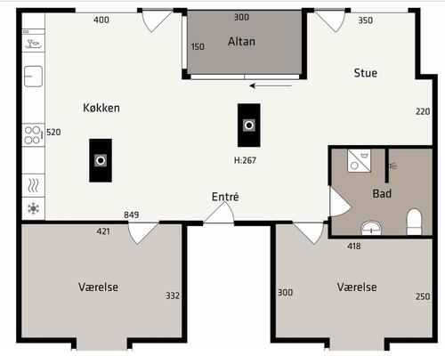 3 værelses lejlighed i København S