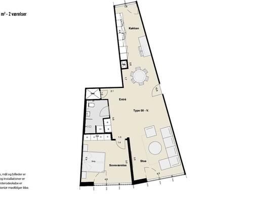 2 værelses lejlighed i Kongens Lyngby
