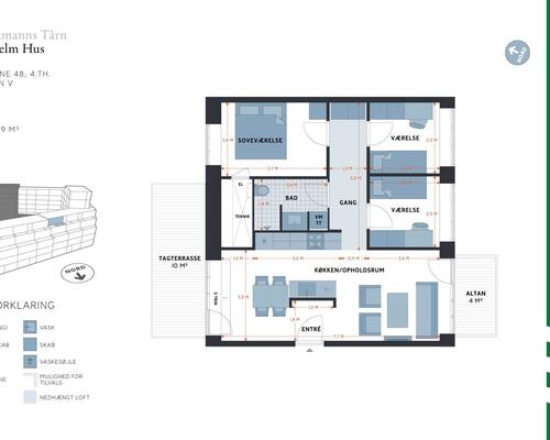 4 værelses lejlighed i København V