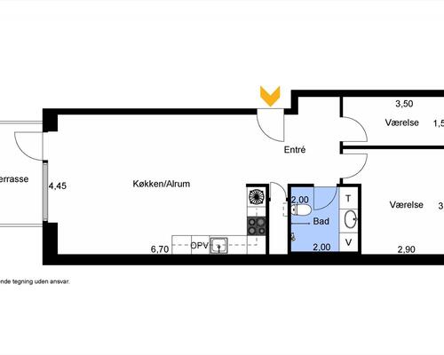 3 værelses lejlighed i København SV