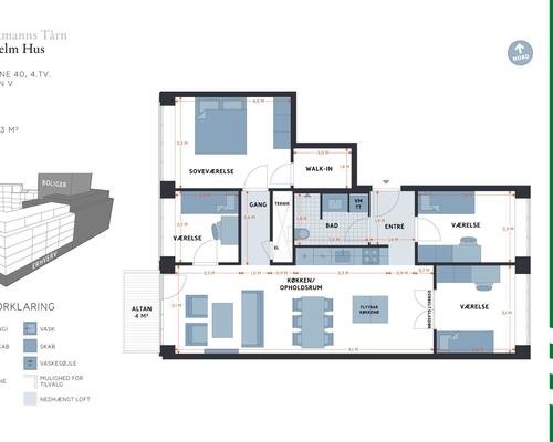 5 værelses lejlighed i København V