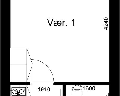 1 værelses lejlighed i Toftlund