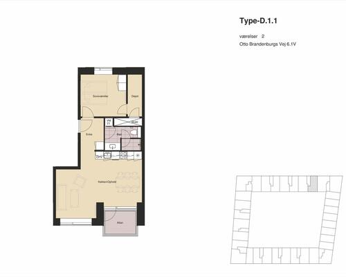2 værelses lejlighed i København SV