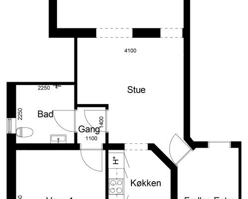 2 værelses lejlighed i Agerskov