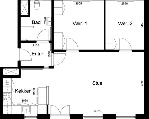 3 værelses lejlighed i Silkeborg