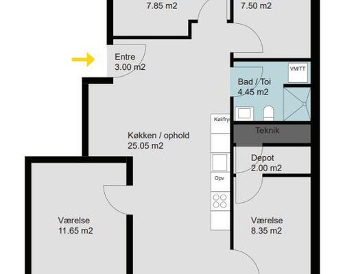 Flot 4 værelses delevenlig lejlighed i Aarhus midtby