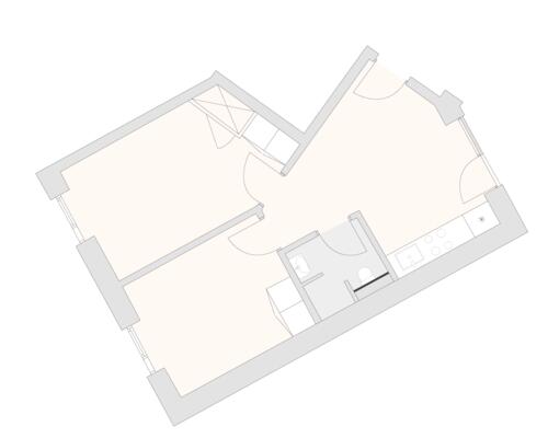 Flot 2-værelses lejlighed i Aarhus midtby