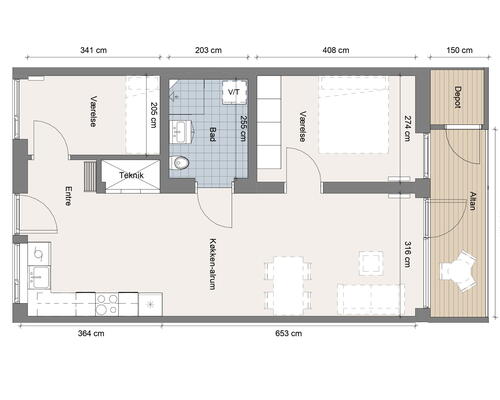 Lys og rummelig 3 værelses lejlighed på 1. sal. God altan med depotrum. Mulighed for fællesskab og nærvær!