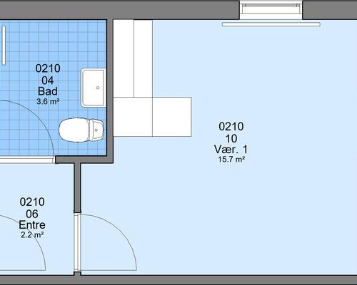 1 værelses lejlighed i Karup J