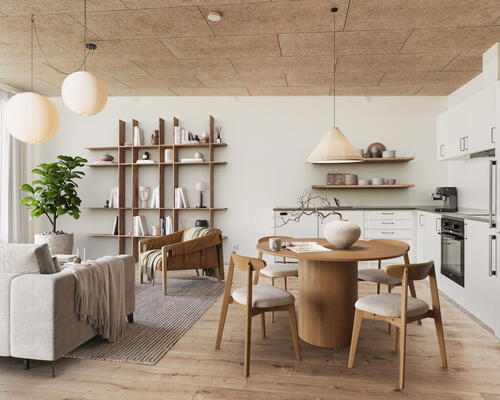 Unikke etplans huse med egen p-plads