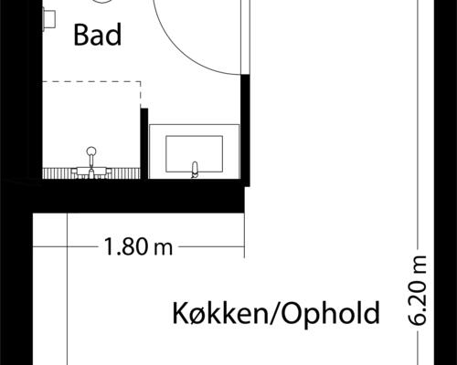 1 værelses lejlighed i Skovlunde