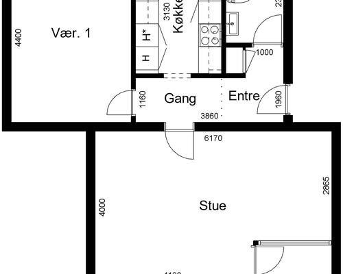 2 værelses lejlighed i Tønder