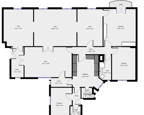 7 værelses lejlighed i København Ø