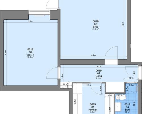 2 værelses lejlighed i Randers