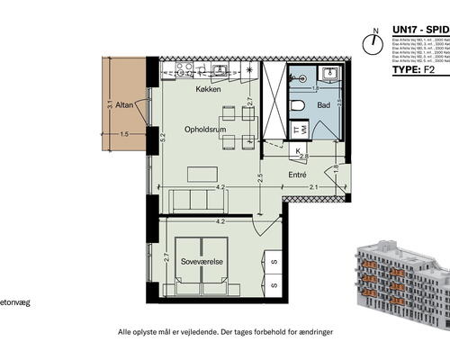 UN17 Spidsen - 2 vær. med fantastisk udsigt til Kalvebod Fælled