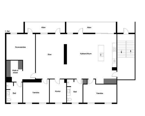 TOP LUKSUS NYRENOVERET 5-VÆRELSES LEJLIGHED