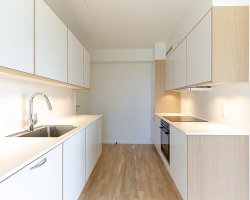 Højtbeliggende 3-værelses lejlighed med to altaner