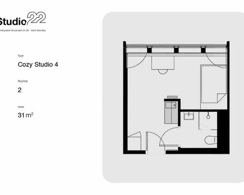 1 værelses lejlighed i Brøndby