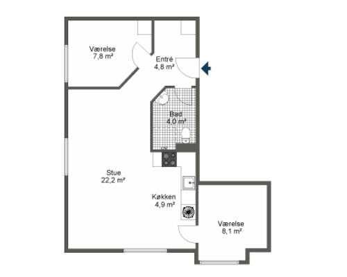 3 værelses lejlighed i Odense C