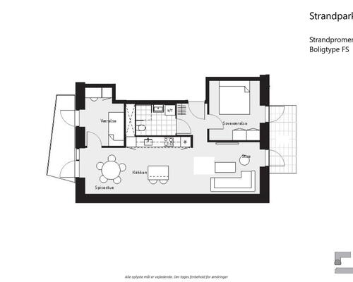 Skøn og lys 3 værelses lejlighed med to altaner ved vandet