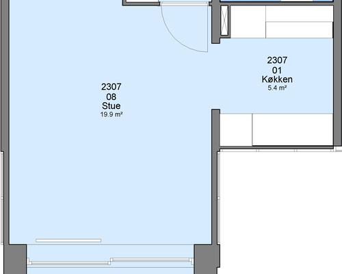 1 værelses lejlighed i Ringsted