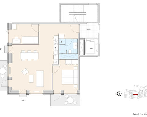 3 værelses lejlighed i København S