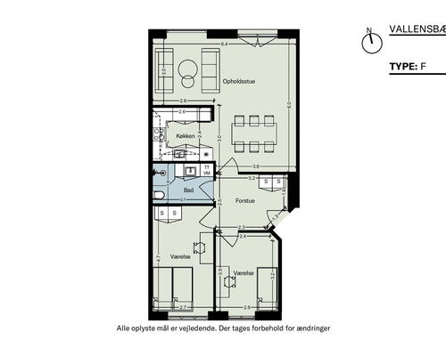 skøn 3-værelses lejlighed til fælles tagterrasse