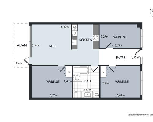 4 værelses lejlighed i Århus C