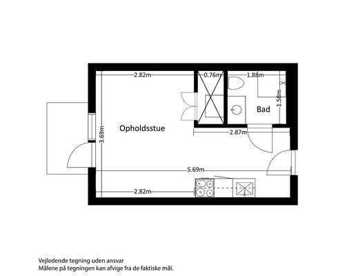 1 værelses lejlighed i Risskov