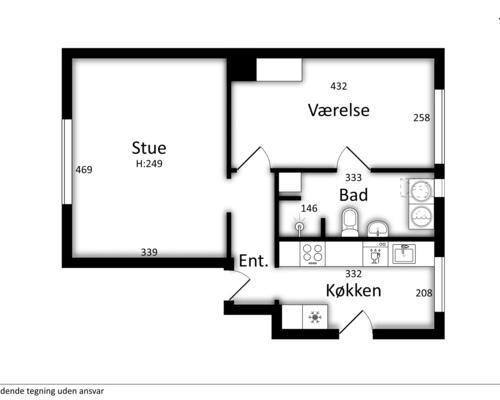 2 værelses lejlighed i Aalborg