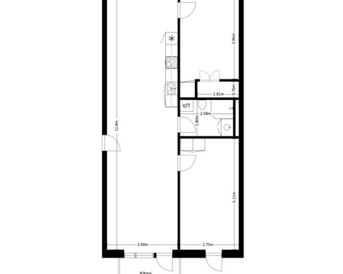 3 værelses lejlighed i Risskov