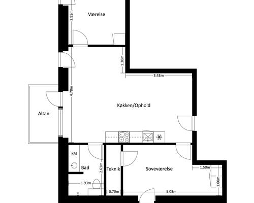 3 værelses lejlighed i Risskov