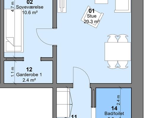 2 værelses lejlighed i Odense NØ