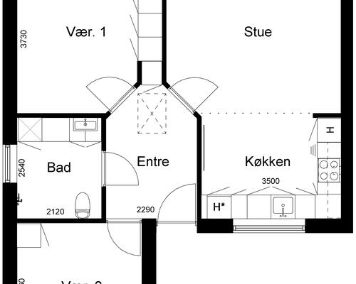 3 værelses lejlighed i Karup J