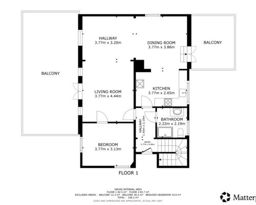 3 værelses lejlighed i Charlottenlund