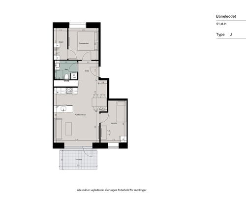 Indbydende 3-værelses lejlighed med funktionel indretning, moderne køkken-alrum og hyggelig terrasse ud mod gården - Ingen bindingsperiode!