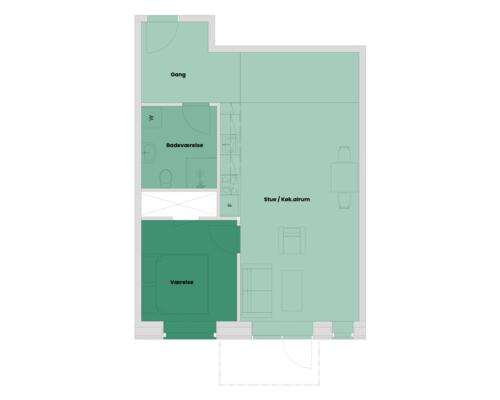 2 værelses lejlighed i Viborg