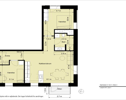 Kun 2 måneders depositum. Delevenlig stor 3-værelses lejlighed med altan