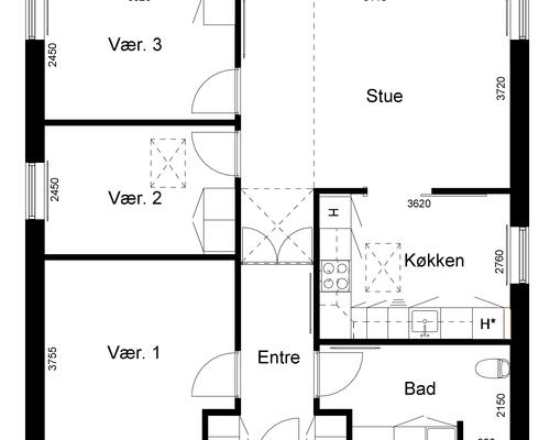 4 værelses lejlighed i Tjele