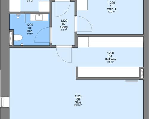 2 værelses lejlighed i Ringkøbing