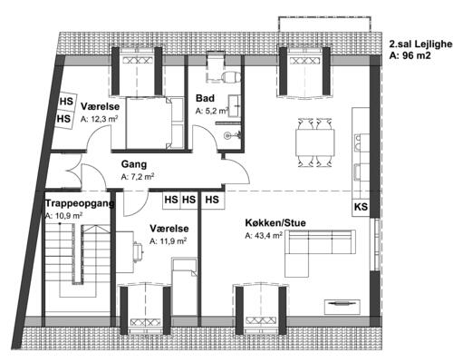 Nyrenoveret superlækker 3 vær. lejlighed tæt på centrum.