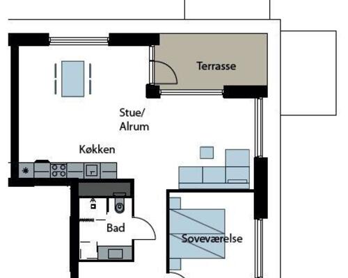 2 værelses lejlighed på Skovledet i Hillerød udlejes