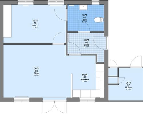 2 værelses hus i Ulfborg