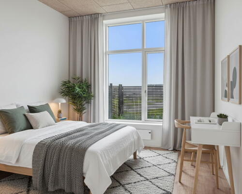 Unikke etplans huse med egen p-plads