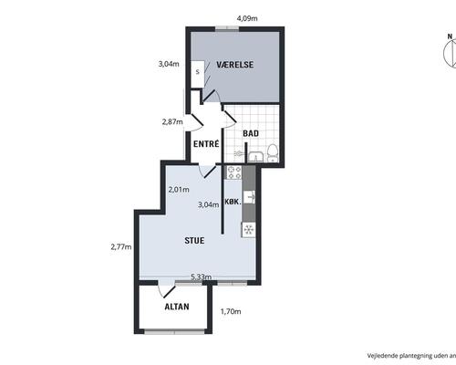 2 værelses lejlighed i Roskilde