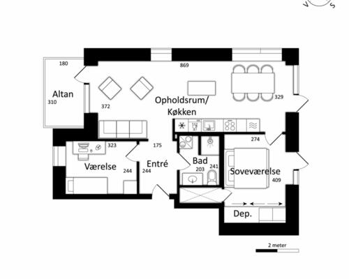 Flot nyopført 3-værelses i Strandhusene