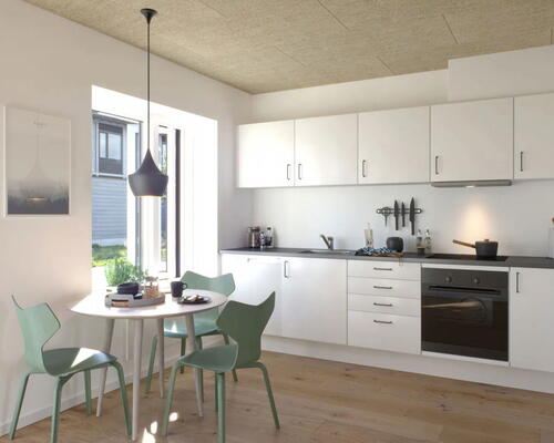 Stort rækkehus med 5 værelser, depotrum, have og to badeværelser