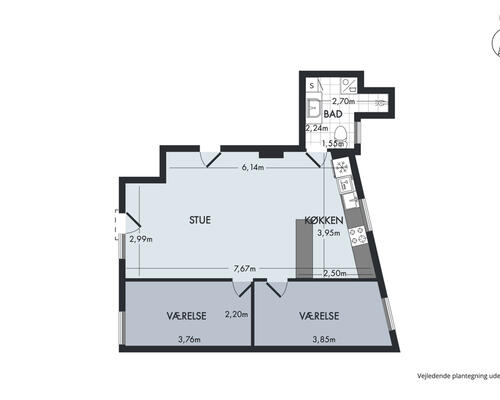 Skøn 3-værelses lejlighed med fælles tagterrasse i Aalborg C